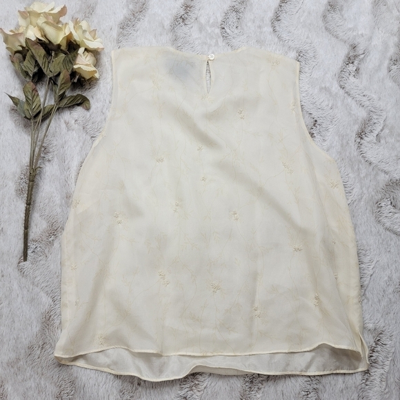 Bridgetown Collection 100% Silk Beaded Embellishment Sleeveless Blouse Size S - Picture 9 of 12